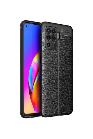 Oppo Reno 5 Lite Kılıf Zore Niss Deri Desenli Silikon Kılıf