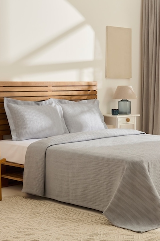 Kaşmir Home Infınity Çift Kişilik Yatak Örtüsü Takımı Grı Gri