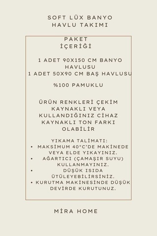 2 Parça %100 Pamuklu Soft Lüx Banyo Havlu Seti Yeşil 11