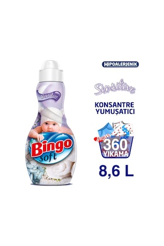 Bingo Soft Konsantre Çamaşır Yumuşatıcısı Sensitive 6 x 1440 ML