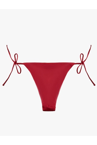 Koton Yanları Bağlamalı Zımba Detaylı Brazilian Bikini Altı Bordo 6sak00064mm