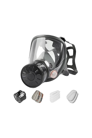 Ccgloball Tam Yüz Gaz Maskesi, Gaz Maskesi Hayatta Kalma Nükleer Ve Kimyasal, 40mm Aktif Karbon Filtreli, Yeniden Kullanılabilir