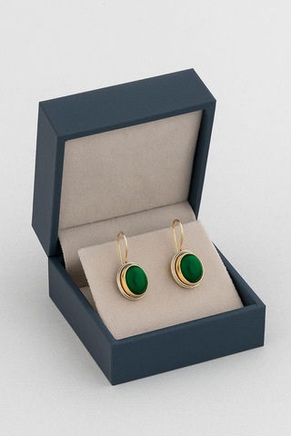 Sarma Serisi Yeşil Akik Taşlı El İşi Kadın Otantik Gümüş Küpe Gümüş