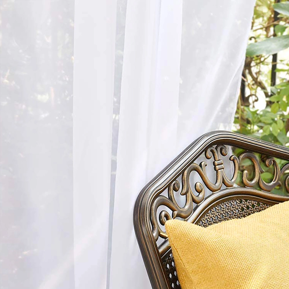 Dianziye Beyaz Tekli Perde - Poliester, Su Geçirmez & Uv Engellici, Delikli, İç/ Dış Mekan, 132x241 Cm Beyaz