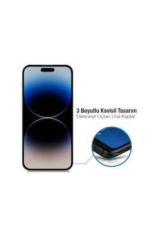 Ally İphone 14 Pro 6.1 3d Full Privacy Gizlilik Cam Ekran Koruyucu Anti-spy- 5775