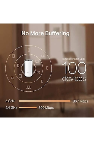 Deco M4 2-pack, Ac1200 Mbps, Dual-band, Gigabit Portları, 100 Cihaza Kadar Bağlanılabilirlik, 260 M²&apos Ye Kadar Kapsama, Mobil Uygulama İle Kolay Kurulum, Wi-fi 5 Mesh Sistemi
