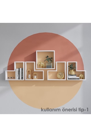 Decormet Elıtra Duvar Rafı Beyaz Çok Renkli