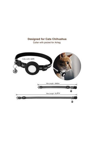 Springsun Yüksek Kaliteli Toksik Olmayan Hafif Kedi Boyunluk, Airtag Korumalı, Reflektörlü, Çanlı, Mor Balık Kemiği Kolye