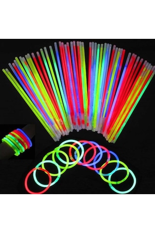 Hsmarket Glowstick Bileklik Neonlu Fosfor Bileklik 50 Adet