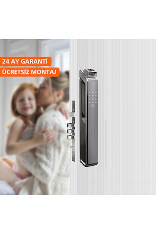 Emaks Prime Akıllı Kilit Viva 10 Pro - İç Kilit Dahil - Yüz Tanımalı, Kamera, Dahili Ekran, Parmaz İzi, Şifre, Kart