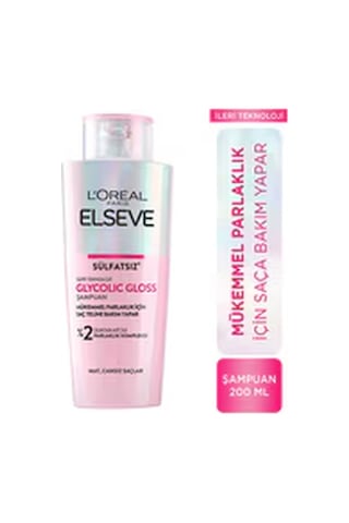 Elseve L'oreal Paris Elseve Glycolic Gloss Mükemmel Parlaklık İçin Bakım Yapan Şampuan 200 Ml