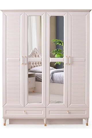 Kuğu Gardırop-4 Kapaklı-aynalı