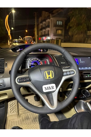 Honda Fd 6  Kaplama Deri Direksiyon Kılıfı Siyah