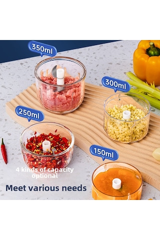 Shineyee Ev Kullanıma 350ml Mavi Kalın Camlı Elektrikli Sarımsak Blenderı - 6 Yapraklı Gelişmiş Bıçaklı Sarımsak, Sarımsak Tozu Ve Et Blenderı Diğer