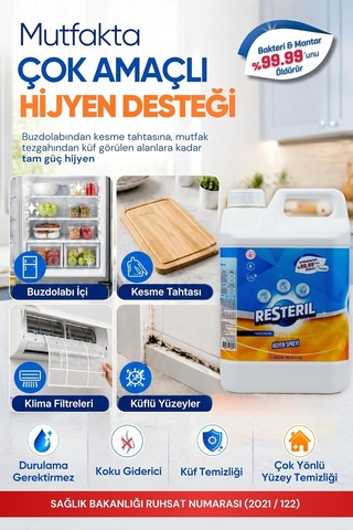 Antibakteriyel%100 Doğal Alkolsüz Dezenfektan Yüzey Temizleyici Günlük Hijyen Spreyi Seti 2x5000ml