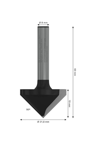 Bosch Pro 31.8x20 Mm Ahşap 90 V Kanal Açma Freze Ucu 2608629680