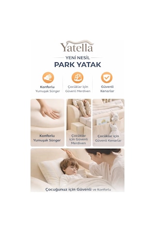 Yatella Luxury Tedyy Baza Ve Başlıklı Montessori Full Sünger Yatak Seti 70 X 130 Gri