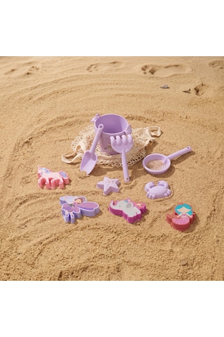 Playnjoy - Silikon Plaj Oyuncak Seti - 10 Parça - Lila