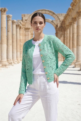 Sayzen Your Shine Gold Düğmeli Nakış Işlemeli Ceket Sy-shn2609 Mint Yeşili