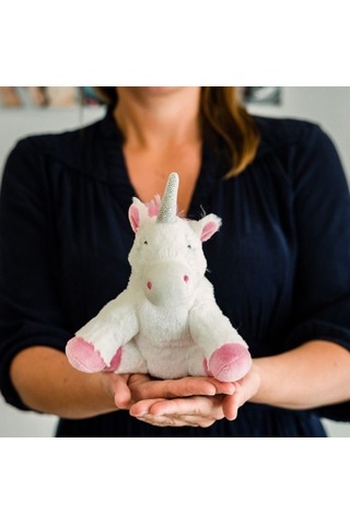 Peluş Sıcak Su Torbası - Soframar - Beyaz Unicorn - Mikrodalga - 23x12x5 Cm - Küçükler İçin Diğer