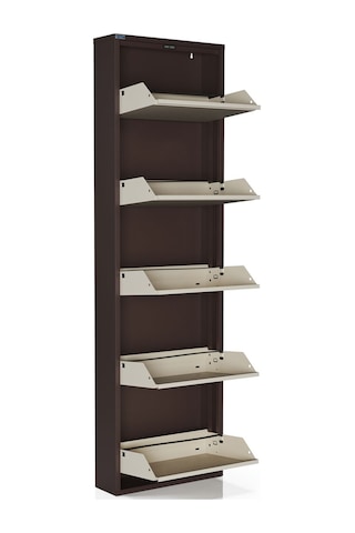 Ceha 5'li Metal Ayakkabılık - Kahverengi/krem K.AYK-5 /AB8317-AB1013