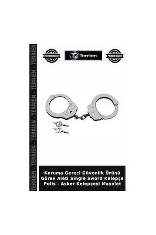 Koruma Gereci Güvenlik Ürünü Görev Aleti Single Sword Kelepçe Polis - Asker Kelepçesi Masolet