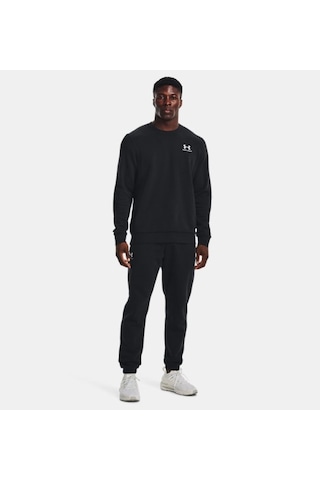 Under Armour Erkek UA Essential Fleece Bisiklet Yaka 1374250-001 Siyah