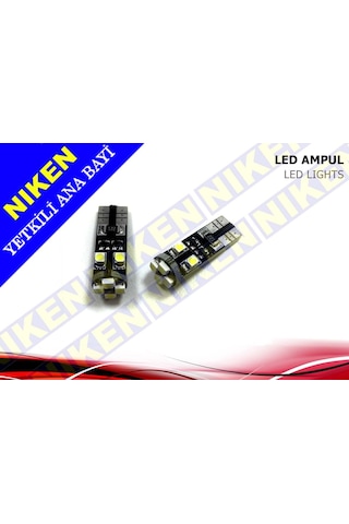 T10 Led-Park Ampul Ledi-Plaka Ampul Ledi Canbus Beyaz 8 Ledli