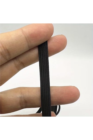 10+10 20 M Don Lastiği Siyah Yassı Esnek Bel Lastiği Paça Lastik En:7mm