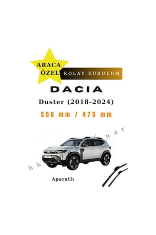 Dacia Duster 2018-2024 Araca Özel Silecek Ön İki Dacia Duster 2018-2024 Araca Özel Silecek Ön İki