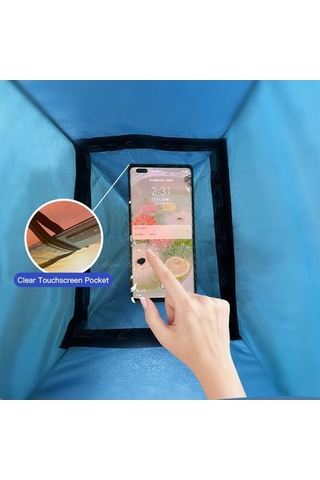 Tongxida Otomatik Açılır Güneş Çadırı, Hafif & Pratik, Plaj Park İdeal Mavi Mavi