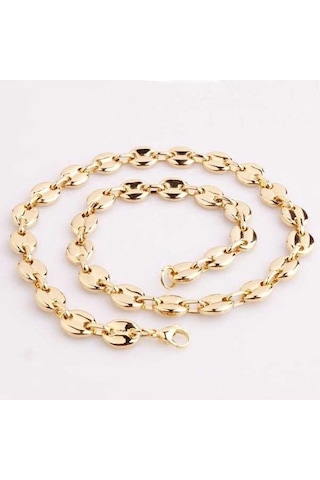 Novahub 7/9/11mm 316l Paslanmaz Çelik Kahve Boncuk Zincir Kolye/bilezik - Erkek/bayan Altın Ton 9mm, 70cm - Yüksek Kalite Altın