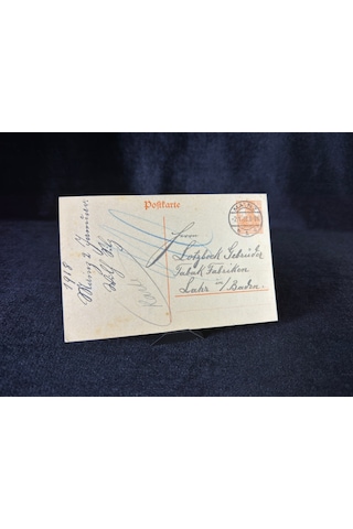 Antiye 1918 Yılından Almanya Germania 7 1/2 Pfennig Kendinden Pullu Post Kartı Postadan Geçmiş