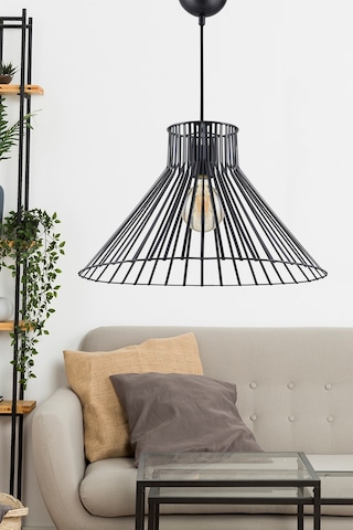 Dede Tekli Panama Sarkit Avize Siyah Dekoratif Obje