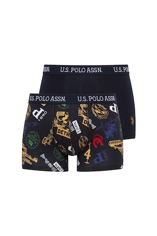 U.S. Polo Assn. Erkek Baskılı-Lacivert 2'Li Boxer 80476