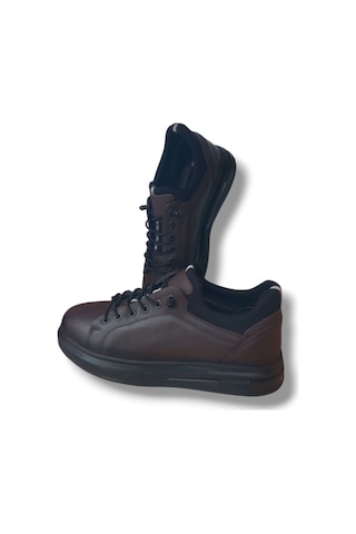 Growish Gr0224 Hakiki Deri Günlük Kullanım Kahverengi Erkek Sneaker Ayakkabı Kahverengi