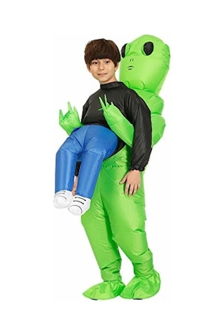 Çocuklar İçin Cadılar Bayramı, Cosplay Ve Güzel Kostüm Yeşili Nabila Şişme Uzaylı Kostümü