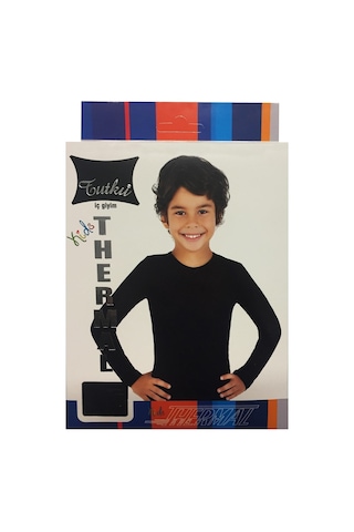 Tutku Unisex Çocuk Siyah Termal Alt Üst Takım D135-d136 Siyah