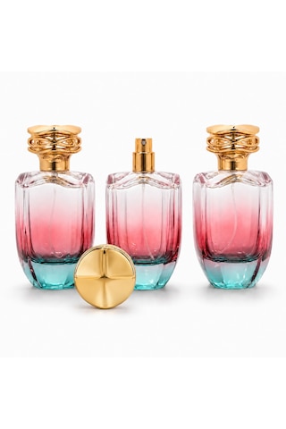 15 Adet Boş Cam Parfüm Şişe, 100 Ml, Su Yeşili-kırmızı Degrade Model, Şeffaf, 15 Adet Boş Cam Parfüm Şişe, 100 Ml, Su Yeşili-kırmızı Degrade Model, Şeffaf,
