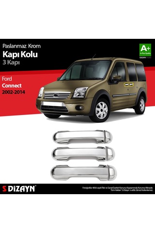 S-Dizayn Ford Connect Uyumlu Krom Kapı Kolu 3 Kapı 2002-2014