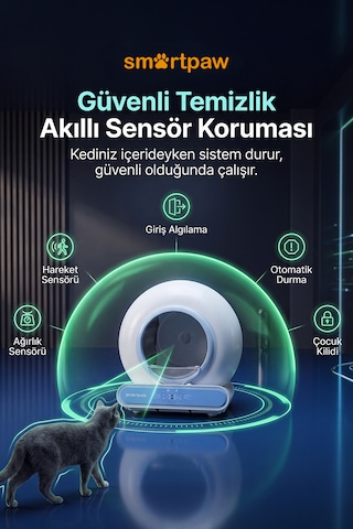 Smartpaw Nova Cat Akıllı Otomatik Kedi Tuvaleti Distribütör Garantili