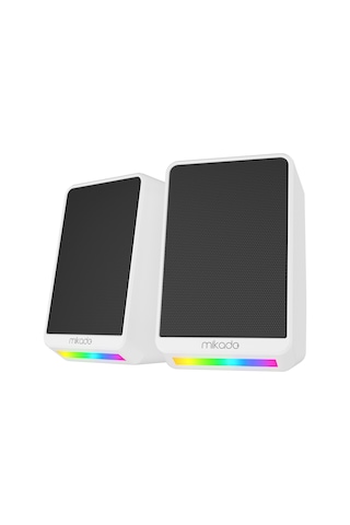 Mikado Md-178 2.0 3w-2 Beyaz Rgb Aydınlatmalı Usb + 3.5mm Usb 5v Speaker Hoparlör