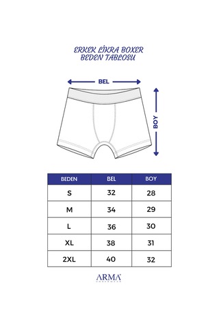 Arma Yıldız Erkek Füme Büyük Beden Boxer Pamuklu Likralı 10'lu Paket Füme