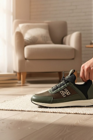 Enoch Erkek Haki Nakış Amblem Detaylı Esnek Tabanlı Günlük Spor Ayakkabı Sneaker Haki
