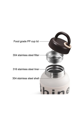 Ebitda 600ml 316l Paslanmaz Çelik Termos Kahve Kupası, Çay Filtresi İle Siyah