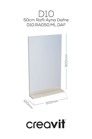 Creavit D10 50 Cm Melamin Raflı Ayna Dafne Beyaz