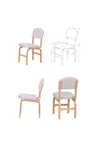 Vilinze Ege Sandalye Avanos Ahşap Mdf Kanatlı Mutfak Masası Takımı - 70x70+70 Cm Kırık Beyaz