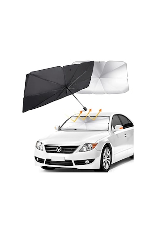 Tüm Araçlar Için Araba Ön Cam Güneşlik Katlanabilir Güneşlik Şemsiye Ön Cam Gölgelik 140cm X 77 Cm