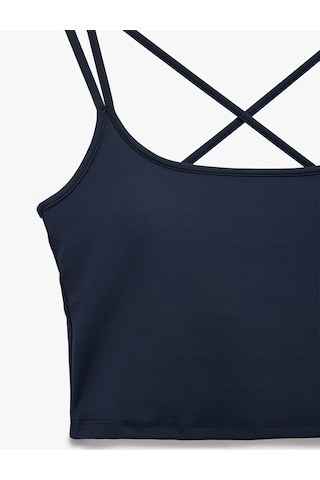 Koton Çapraz Askılı Slim Fit Spor Bluz Lacivert 7wak30043nk