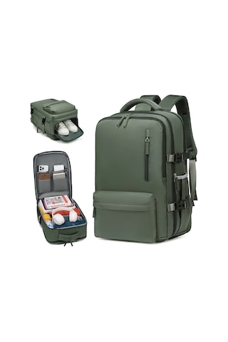 Xuweiwei Large Kapasiteli Army Green Seyahat Sırt Çantası Ayakkabı Bölmeli Hafif Laptop Çantası Şarj Portlu "value":"mavi"